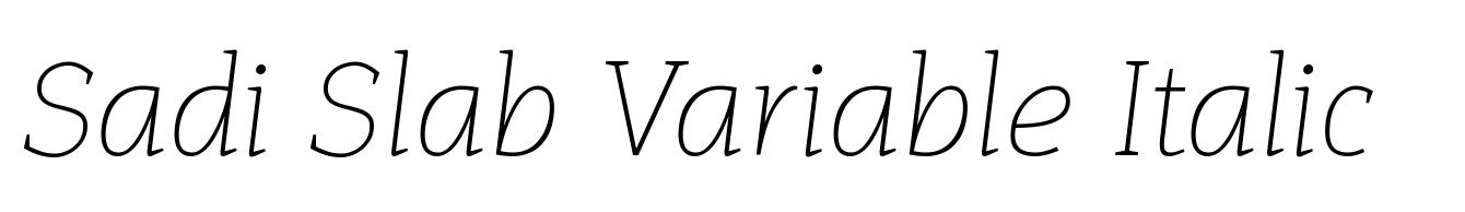 Sadi Slab Variable Italic